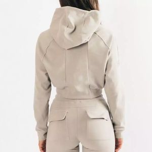 Conjunto de chándal y Sudadera con capucha recortada con estampado de camuflaje para mujer, chándal de 2 piezas, ropa de calle, sudadera y pantalones de salón - Product Image 6