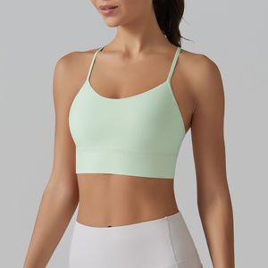 Soutien-gorge de sport réversible pour femmes Soutien-gorge de gymnastique de haute qualité pour femmes Yoga Workout Logo personnalisé Fitness Halter Print Pattern High Quality - Product Image 6