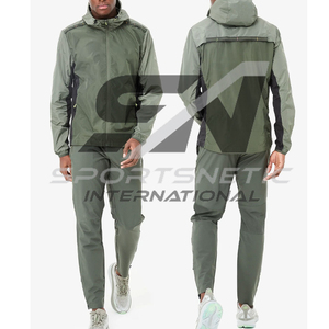 Conjunto de Sudadera con Capucha y Cordón Ajustable para Hombre, 100% Nailon, Estilo Informal, Multicolor, Cortavientos, Chándal Informal de Otoño, Cordura - Product Image 4
