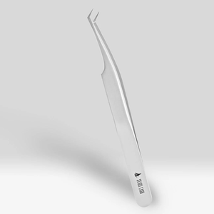 For STL-13 Curved L-Shaped Stainless Steel Tweezers Precision Tip Lightweight Design for Professional Eyelash Extensions - Product Image 1