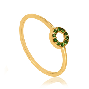 Élégante bague de luxe quotidienne en plaqué or vert CZ avec pierres précieuses bague en argent sterling 925 bijoux pour femmes - Product Image 2