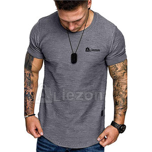 Street Wear T-shirts de fitness confortables pour hommes T-shirts de fitness en vrac de couleur unie à vendre - Product Image 4