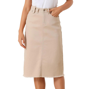 Essentiels du printemps Jupes en jean taille haute Matière respirante Forme élégante en colonne Vêtements fiables - Product Image 6