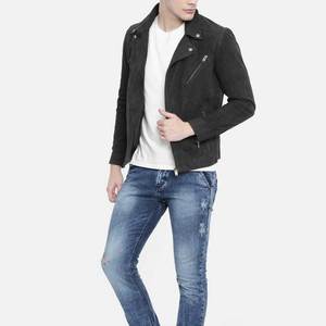 Professional Vintage Style Men's Black Suede Moto <b>Jacket</b> Stand Collar Zipper Closure <b>Slim</b> <b>Fit</b> Autumn Wear Leather <b>Jacket</b> Unisex - Product Image 5