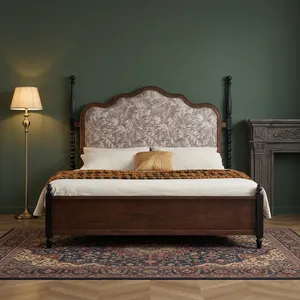 Modern Solid Wood Wall <b>Bed</b> <b>Frame</b> with Headboard - Product Image 4