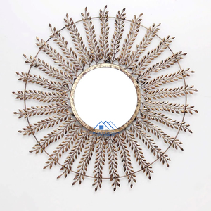 Espejo de lujo decorativo de pared para el hogar para decoración de pared, espejo de pared con diseño de hojas a precio mayorista - Product Image 1