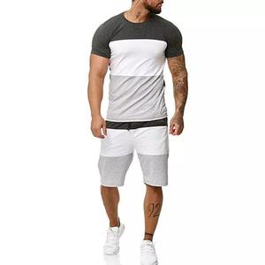 Ensemble de vêtements de sport d'été en coton pour hommes-T-shirt et short respirant personnalisables-Style t-shirt blanc tissé - Product Image 6