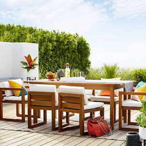 SILLA DE COMEDOR EXTERIOR CONJUNTO DE MADERA DE TECA HECHO EN INDONESIA - Product Image 1