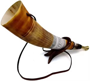 Corne à boire en os de buffle, finition artisanale, dernière corne à boire en os de buffle avec support en métal, corne à boire viking naturelle, chopes à bière - Product Image 3