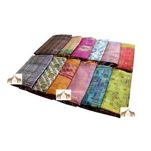 Vintage Kantha Silk <b>Scarf</b> Reversible 100% Silk Sari Saree Wrap Hand Drawn Designer Pattern Long Indian <b>Dupatta</b> Wholesale Supply - Product Image 6