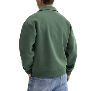 Plus Size Custom High Quality Oversize Zipper-Up Hooded Eco-Friendly Sweatshirt Baggy Neck Plain French Terry <b>Material</b> Men's - Product Image 4