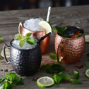 Handcrafted hammered copper mule <b>mug</b> for Moscow mule cocktails with antique finish and vintage style suitable for home bar - Product Image 3
