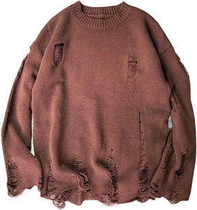 Nouveau Style hommes en détresse sweats 100% coton surdimensionné Boxy coupe ample goutte épaule col rond en gros de haute qualité - Product Image 1