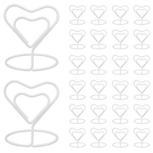 wholesale supplier Metal Heart-Shaped Floral <b>Place</b> <b>Card</b> <b>Holder</b> Photo Clip Memo Floral Arrangements - Product Image 6