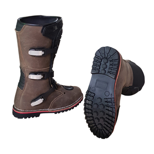 2024 zapatos de cuero Motocross impermeables personalizados Plantilla de goma hasta la rodilla estilo de invierno forro de cuero genuino Impresión de logotipo OEM - Product Image 4