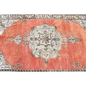 Tapis turc vintage 4,8x8,3 pi (147x254 cm), tapis en laine rouge à motifs floraux - Product Image 5