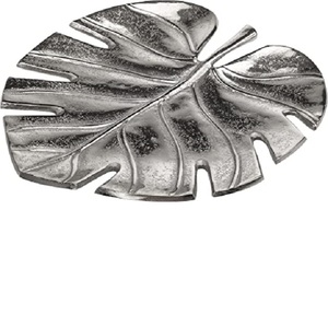 Plateau en métal en forme de feuille, plateau décoratif de Table à manger avec nourriture Antique en or, plat de Fruits - Product Image 2