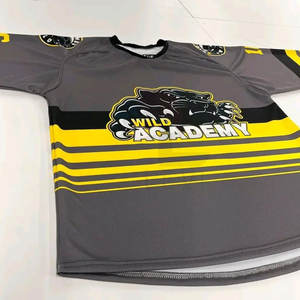 Maillot de hockey sur glace en maille confortable respirant avec manches longues couleur et taille personnalisées pour hommes maillot de hockey sur glace en gros - Product Image 2