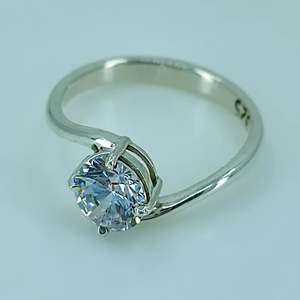 Navya <b>Craft</b> 925 Solid Sterling Silver Blue Topaz Round Handmade Women's <b>Ring</b> Sizes 4-13 for Christmas Anniversary Birthday - Product Image 3