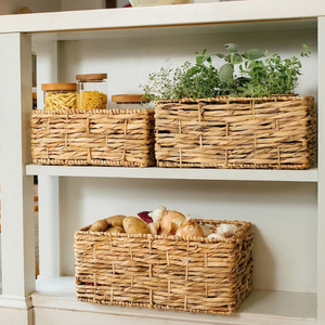 ถังเก็บหญ้าทะเลอเนกประสงค์เป็นมิตรกับสิ่งแวดล้อมชุด3ชิ้นพร้อมที่จับตกแต่งบ้านตะกร้าสาน - Product Image 1