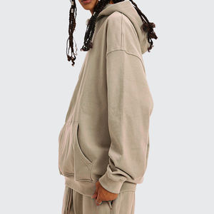 Custom 2024 nuevo Oversize ddrop hombro hombres sudaderas con capucha OEM peso pesado liso pullover hombres en blanco Sudadera con capucha de gran tamaño con logotipo personalizado - Product Image 3