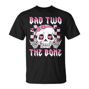 Bad Two The Bone T-Shirt à manches courtes et col rond pour enfants, vêtements de fête unisexes - Product Image 1