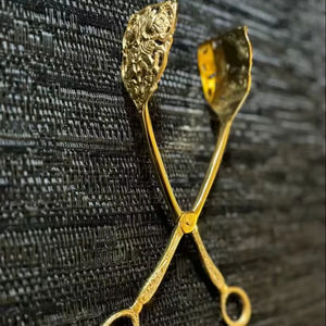 Pinces de service en laiton pinces de cuisine en laiton robustes pour la cuisson du pain à salade BBQ ustensiles de service pour la maison hôtel cuisine utiliser article - Product Image 1