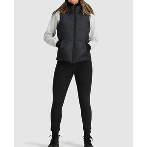 Chaleco Acolchado sin Mangas para Mujer, Diseño Nuevo, Color Sólido, Cálido, Transpirable, con Botones, Tejido de Poliéster/Algodón - Product Image 4