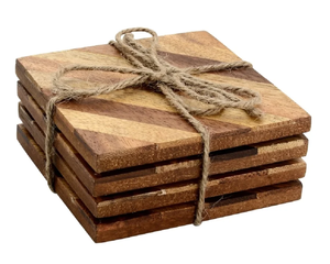 Ensemble de dessous-de-verre en bois de manguier personnalisé, écologique, de forme carrée, nouvellement arrivé, design élégant, fabricant et exportateur de vaisselle - Product Image 1