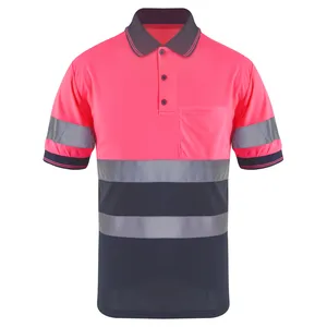 Groothandel Werkkleding Overall Safety Shirt Mannen Bouw Actieve Kleding Ademend Hoge Zichtbaarheid Shirt