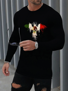 Người Đàn Ông Của Cao Cấp Đồ Họa 3D Bông Nghệ Thuật Pha Trộn Người Đàn Ông Của Dài Tay Áo Áo Sơ Mi Hùng Lững Thiết Kế Đại Bàng Kích Thước Khác Nhau Giản Dị Thoải Mái - Product Image 3