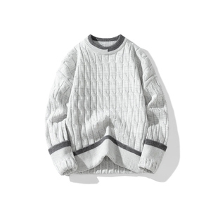 Pull à col rond en molleton personnalisé, nouveau style, fabrication personnalisée, imprimé, pour hommes - Product Image 2