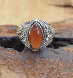 Anillos de Plata de Ley 925 sólida para mujer, piedras preciosas de cornalina hechas a mano, accesorios para niñas, anillos, joyería de plata - Product Image 4