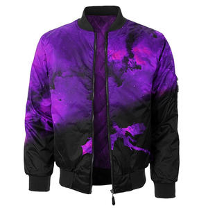 Chaqueta Bomber de Invierno Personalizada para Hombre, Sublimada, OEM, 100% Poliéster Satinado, Cierre de Cremallera, Impermeable, Resistente al Viento, Ligera - Product Image 4