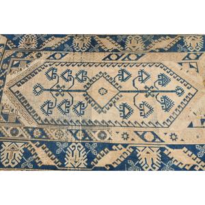 Alfombra Turca de 3.7x6 pies, Alfombra Vintage Decorativa, Alfombra de Lana con Diseño Floral Azul - Product Image 5