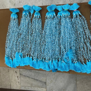 Meilleure vente naturel belle topaze bleu ciel naturel à facettes gouttes forme perles 5X7-6X8mm pierres précieuses perles en vrac pour la fabrication de bijoux - Product Image 1