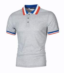 เสื้อโปโลผู้ชายผ้าคอตตอนพิมพ์ลายสีล้วนมีซิปรูดไหล่ตกโลโก้ออกแบบได้ตามต้องการ - Product Image 3