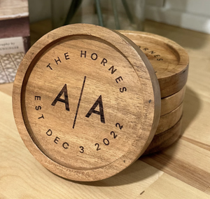 ชุดที่รองแก้วไม้บีชสีดำขัดมัน6แพ็คพร้อมกล่องตกแต่งที่วางของขวัญสไตล์ไม้ไผ่ที่บ้านสำหรับดื่ม - Product Image 1