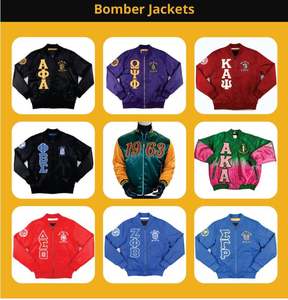 OMEGA PSI PHI VARSITY <b>JACKET</b> Premium Embroidered Greek Letter <b>Jackets</b> Stand Luxury Satin Finish 100% Cotton <b>Men</b> Sizes Private - Product Image 5