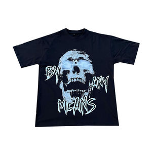 Camiseta de Corte Cuadrado, Camiseta de Manga Corta para Hombre, Estilo Americano, 280 g/m², Color Sólido Pesado, Camiseta con Logotipo Estampado para Hombre - Product Image 1