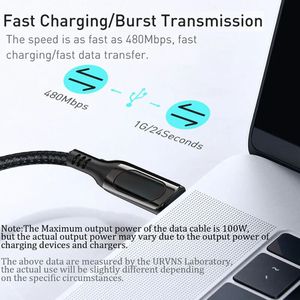 USB-C di ricarica rapida 60W PD per USB-C cavo in Nylon 3FT con Display a LED per cellulare universale, dispositivo e altro - Product Image 5