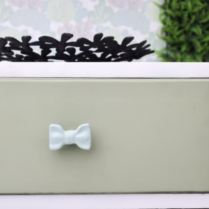 Wholesale Ceramic Kitchen Cabinet Knobs Light Green <b>Bow</b> Decorative Kids Drawer Knobs and <b>Pulls</b> Furniture Handle CK-1740 - Product Image 3
