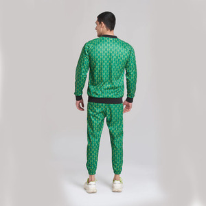 Latest 2024 Arrival <b>Men</b> Green Digital Printed Lightweight Tracksuit Set <b>Men</b> Zipper <b>Bomber</b> <b>Jacket</b> With Jogging Trousers Set - Product Image 4
