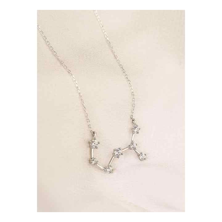 925 SILVER ZIRCON STONE HOROSCOPE STAR MAP NECKLACE