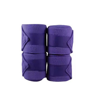 High Quality Custom Made <b>Black</b> Polar Fleece Hand and Leg <b>Wraps</b> for Horse Riding with Safety Knee Guard Support - Product Image 6