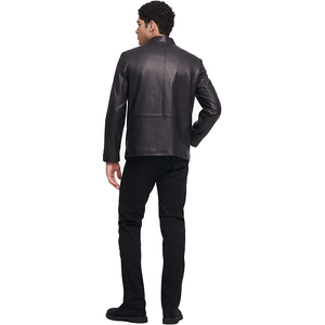 Veste en cuir pour homme, personnalisée, imperméable, respirante, coupe-vent, en nylon/coton, avec logo frontal, en spandex/polyester, chaude, lavée, printemps - Product Image 5