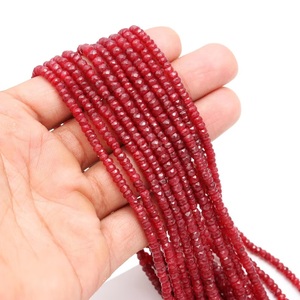 Aaa + 100% handmade đá quý Hạt 3-4mm Ruby Corundum mặt rondelle hạt 3 sợi mỗi 13 inch đá tự nhiên hạt - Product Image 1