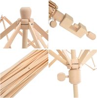 Enrouleur de Fil en Bois Type Parapluie avec 24 Supports pour la Couture et l'Artisanat