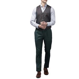 Último Oliva Elegante Botón de un solo pecho 3 piezas Deluxe Estilo clásico Caballero Elástico Moda Vestido oficial Traje Delgado - Product Image 3