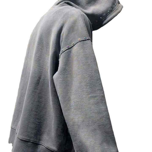 Durable 100% Cotton Knitted Fleece Fashion Rhinestone Winter Regular Fit Long Sleeves Zipper-Up Customizable Men's Hoodie - Product Image 3